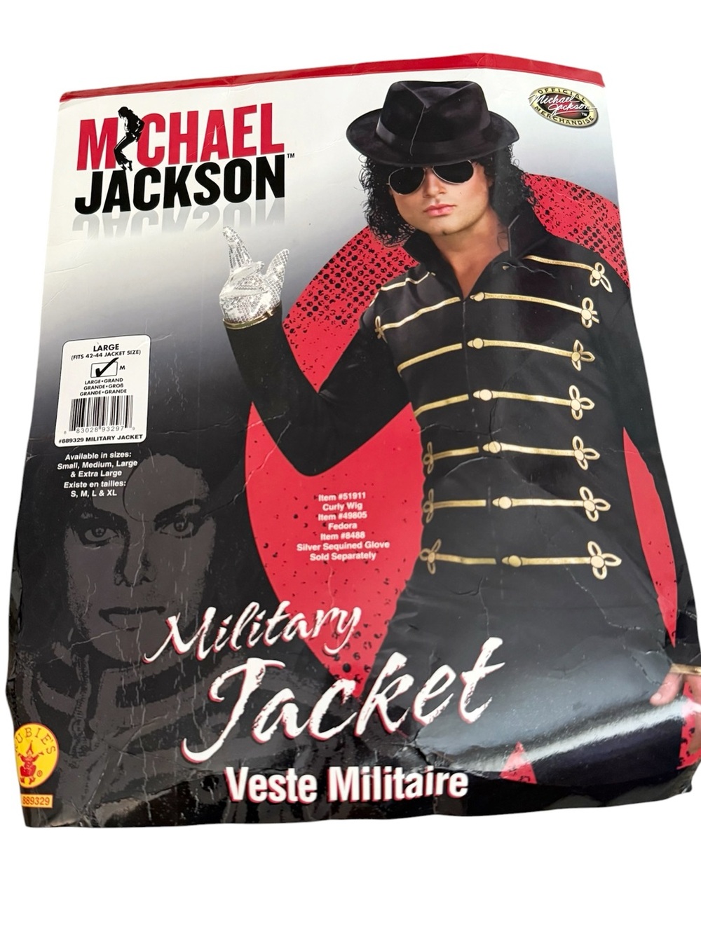 2010 Michael Jackson Military Jacket Halloween Costume Rubie’s L Large